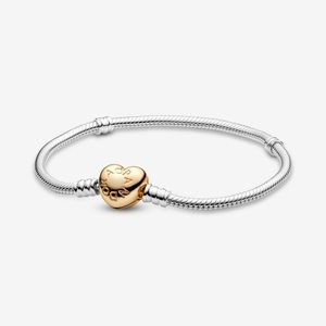 Pandora Heart Clasp Snake Chain Bracelet